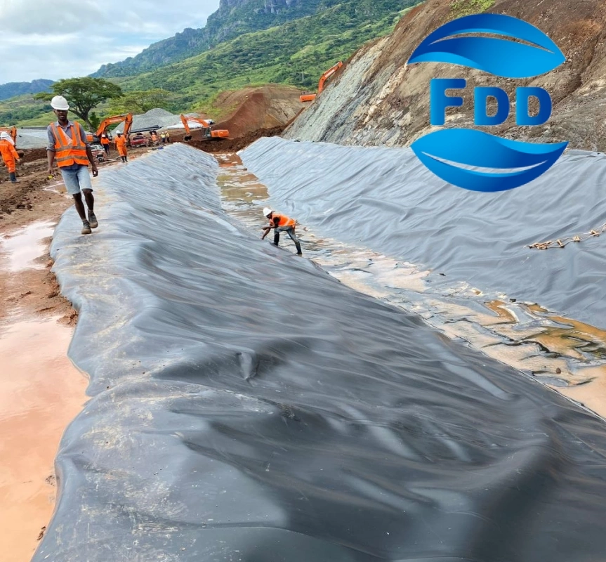 FDD ISO 1.5mm 2.0mm 2.5mm Black Smooth/Textured HDPE Geomembrane for Canada Project